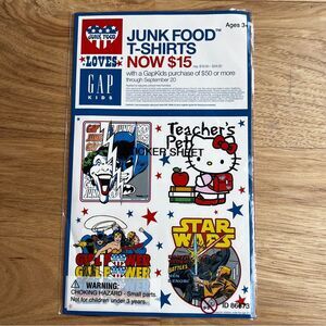 stickers gapKids Junk Food New 6.5"x6" Star Wars Joker Hello Kitty Girl